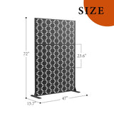Garvee Divisor de Espacios Exterior de Acero Galvanizado Antióxido con Diseño Láser para Propietarios en Jardín o Patio 178x122cm Negro