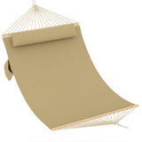 Garvee Hamaca Acolchada de 350 cm con Soporte de Madera para Dos Personas Marrón Amarillo - Marrón Claro