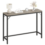 Garvee Mesa Consola Gris Industrial 100×23×80 cm, Estructura Metálica Resistente, Estilo Rústico, Multiusos para Sala y Entrada - Gris
