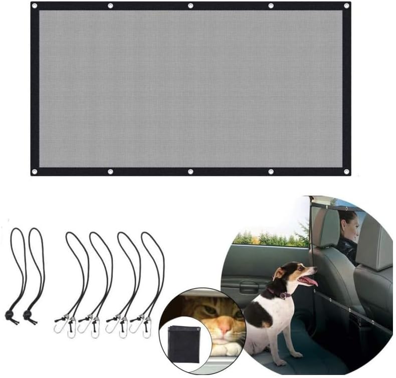 Garvee Barrera Mascota Coche Red Ajustable Transparente Negra SUV Camioneta