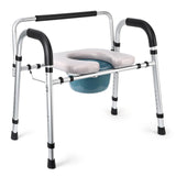 Garvee Asiento WC Elevado 3-in-1 con Apoyabrazos y Bandeja Extraíble para Mayores y Embarazadas, Altura Ajustable, Aluminio Antideslizante, Soporta 227kg, Baño Seguro - Gris