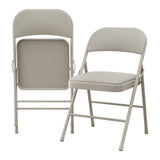 Garvee Sillas Plegables de Metal con Cojín Acolchado y Respaldo Alto, Estructura de Acero, Interior y Exterior, Juego de 8, Negro - Beige