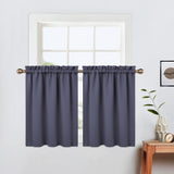 Garvee Cortinas cortas 91.44cm de largo opacas bloqueo de luz para baño, cocina y ventanas pequeñas, color gris oscuro - Gris Oscuro