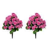 Garvee Plantas Artificiales UV-Resistentes con Pico de Tierra, Flores de Seda Realistas para Jardín y Terraza, 60x40 cm, Impermeable al Agua, Verde - Rosa