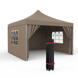 Garvee Carpa Plegable 305x305 cm con 4 Paredes Impermeable UV50+ Tela 420D PU Bolsa con Ruedas para Eventos al Aire Libre