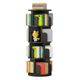 Garvee Estantería Giratoria 360° 4 Niveles de Madera de Pino para Dormitorio y Sala 40×40×130 cm - Negro