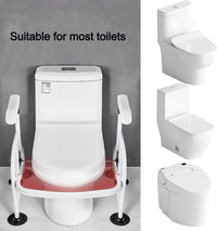 Garvee Ayuda para Levantarse del Inodoro de Acero Carbono Blanco, Asas Antideslizantes, Soporte con Pie de Ventosa y Prensa, Altura Ajustable 62x52x65-72cm para Adultos Mayores