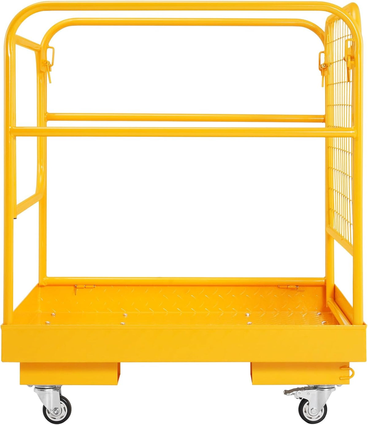 Garvee Cesta de Trabajo Plegable para Montacargas y Carretilla Elevadora 36x36" (91 × 91 cm) - Diseño Plegable de Fácil Almacenaje con Ruedas y Arnés 544 kg para Obra y Taller