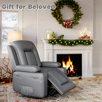 Garvee Sillón Reclinable Eléctrico Power Lift con Calor y Masaje para Mayores y Movilidad Reducida, 98×95×103 cm, Cuero Sintético PU Negro