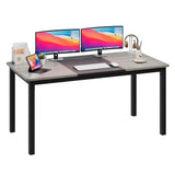 Garvee Escritorio de Computadora Moderno 160 cm con Marco Metálico, Amplio Espacio para Juegos, MDF Resistente, Oficina y Hogar, Negro y Gris - Negro & Gris