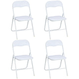 Garvee Sillas Plegables 4 Pack con Cojín Metal Antideslizantes Apilables para Eventos y Oficina - White