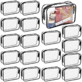 Garvee Paquete De 18 Bolsas De Maquillaje Transparentes Impermeables Con Cremalleras Para Viaje Portátil