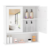 Garvee Gabinete de Medicinas para Baño con Estante Ajustable, Espejo y Montaje en Pared, Blanco, Compacto y Duradero - Blanco