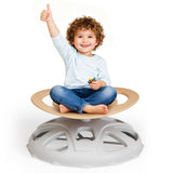 Garvee Silla Giratoria Sensorial para Niños con Mango de Seguridad, Diseño Antideslizante, Material PP, Base Reforzada, Ligera y Portátil para Interior y Exterior - Beige