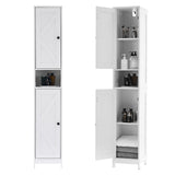 Garvee Armario Alto De Baño 66.99'' Con Puertas De Granero Y Cajón, Estantes Ajustables, Madera Sólida, Diseño Rústico Moderno, Blanco - Blanco
