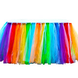 Faldón de tul para mesa Garvee de alta calidad con velcro para fiestas y bodas, 78.7x91.4 cm, reutilizable, para baby shower y cumpleaños