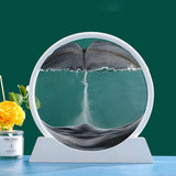 Garvee Reloj de Arena 3D Arte de Arena Móvil Relajante Descompresor, 18 cm Negro, Decoración de Escritorio para Hogar y Oficina - Negro
