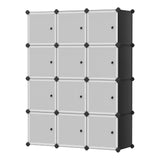 Garvee Organizador de Almacenaje de 12 Cubos en Plstico y Metal - Duradero y Fcil de Montar, Verstil para Hogar y Oficina, Ahorra Espacio - Negro