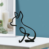 Garvee Escultura De Perro Moderna Minimalista De Metal - Arte Geométrico Abstracto - Decoración De Mesa Y Pared - Color Chihuahua - Ideal Para Hogar Y Oficina