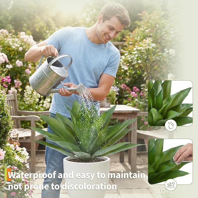 Planta artificial Garvee de 29 hojas verdes realistas