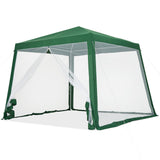 Garvee Carpa Pop Up de 3x3 m con Red Mosquitera y Estructura de Acero para Jardín Blanco - Verde