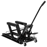 Garvee Elevador Hidráulico para Motocicletas 680 kg, Plataforma Antideslizante, Seguridad con Seguro, Acero Resistente, Ruedas Giratorias, Taller y Garaje - Negro