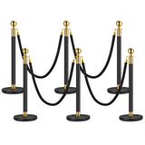 Garvee Set 6 Postes de Estanquera Dorados con Cuerdas de Terciopelo Rojo 152 cm, Acero Inoxidable, Fácil Montaje para Eventos Elegantes
