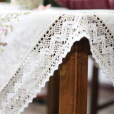 Garvee Kreuzstich Stickerei Set Para Mantel 90x90cm Lino Duradero Sin Bastidor DIY Kit Completo - Blanco Hueso (Producto Sin Acabar)