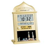 Garvee Reloj pared oración musulmán Azan calendario alarma LCD decoración hogar dorado sin batería - Dorado