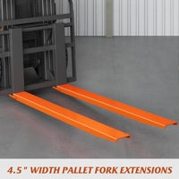 Garvee Extensiones para Horquillas de Palets 213x11 cm, Acero Q345 de Alta Resistencia, Instalación Sin Herramientas, Compatibles con Montacargas,Naranja