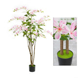 Garvee Árbol Artificial de Seda 150cm Flores Hojas En Flor Diseño Piangente Bodas Fiestas Color Rosa - Rosa