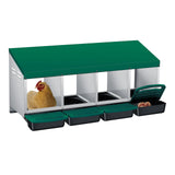 Garvee Caja de Nido para Gallinas 4 Compartimentos, Metal Zinc Galvanizado Mango de Plástico, Resistente Gallineros Granjas, Verde - Verde