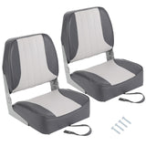 Garvee Asientos Para Barco 2 Pack Plegables Con Respaldo Bajo Almohadilla De Espuma Para Barcos De Pesca Y Paseo - Gris Claro