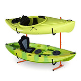 Garvee Soporte para Kayak de Acero Resistente de 2 Niveles, Estante de Almacenamiento Ajustable de 123 a 182,5 cm para Tablas de Surf y Canoas en Interior y Exterior, Naranja