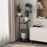 Garvee Soporte para plantas de metal Garvee con pies antideslizantes, estante para flores de interior y exterior, diseño compacto, estructura de acero estable, negro, para jardín, balcón, sala de estar - Negro