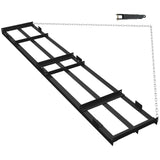 Garvee Rastrillo de Arrastre Cuadrado de Acero y Ángulo de 182x50cm, Nivelador de Césped y Grava, Montaje Sencillo, Empalmable para ATV en Terrenos y Senderos Negro - Negro