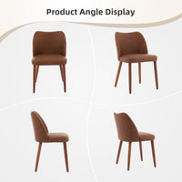 Garvee Pack de 4 Sillas para Comedor de Piel PU Estilo Wingback Asiento Acolchado con Espuma y Patas Robustas de Madera Sillas Modernas de Cocina y Salón Color Marrón