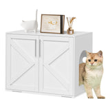Garvee Mueble Oculto para Caja de Arena de Gatos de MDF y PB Armario Organizador para Mascotas Blanco
