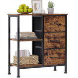 Garvee Archivador De 3 Cajones Con Estante Para Impresora, Almacenamiento Multifuncional, Estructura De Acero, Diseño Moderno, Marrón Rústico, Oficina Y Hogar - Marrón Rústico