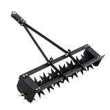 Garvee Aireador de Césped de 81 cm con Púas de Acero, Discos Giratorios, Soporte para Pesos, Jardín, Negro