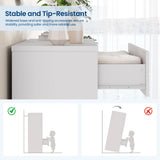 Garvee Cómoda Alta De Madera Con 5 Cajones Y Tiradores Dorados Para Dormitorio Y Pasillo Estilo Estrecho - Blanco