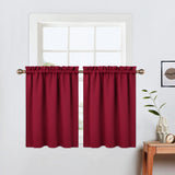 Garvee Cortinas opacas de Navidad 60.96cm de largo para baño - 2 paneles - bloqueo de luz y reducción de ruido - material resistente - bolsillo para barra - para ventanas pequeñas cocina dormitorio