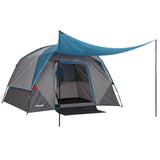 Garvee Tienda De Campaña Para 4 Personas Resistente Al Agua Y Viento, Fácil Montaje, Material 190T PU, Camping Al Aire Libre, 96x84x58 In, Azul