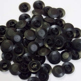 Garvee Tapones para Orificios 1 cm de Cuerpo Plástico Negro y Metal, Cabeza 2 cm, Resistentes y Duraderos para Maquinaria y Automoción