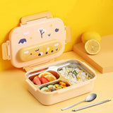 Garvee Bento Lunch Box 1125ml Niños Libre de BPA A Prueba de Fugas 5 Compartimentos Amarillo