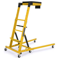 Garvee Creeper Automotriz Ajustable de Acero de 122-168cm con Carga Máxima 182kg, Ruedas Giratorias y Cojín de Cuero, Estructura Amarilla con Cojín Negro para Taller y Mantenimiento