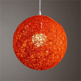 Garvee Lámpara Colgante Redonda Concisa Bola Vid Ratán Tejida Mano 15cm Diámetro Accesorios Luz Multicolor para Bar Dormitorio Hotel Iglesia - Orange