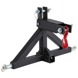 Garvee Enganche de Remolque de 3 Puntos para Tractores de Categoría 1, Kit Receptor de 5 cm con Gancho y 3 Bolas de Remolque, Negro