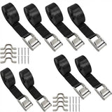 Garvee Set de Cinchas para Camping y Exterior, Acero Inoxidable, Nylon Resistente, con Soporte, Ideal para Barcos y Autos, Multicolor