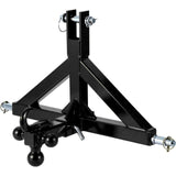 Garvee Enganche Rápido 3 Puntos para Tractor Categoría 1, Receptor 5 cm, Bola de Remolque, Acero Resistente, Uso Agrícola y Construcción - Negro